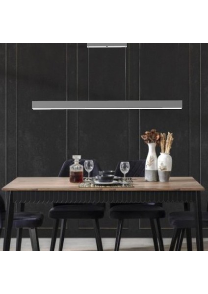 Hegza Lighting Lineer 100CM (Gri Kasa, Beyaz Işık) Ledli Modern LED Avize