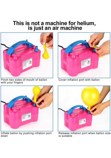 Elektrikli Balon Pompası Çift Uçlu Çift Çıkışlı Balon Makinası