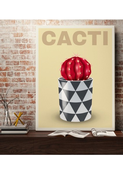 Gift Kaktüs Tasarımlı Kanvas Tablo 70X100CM-5