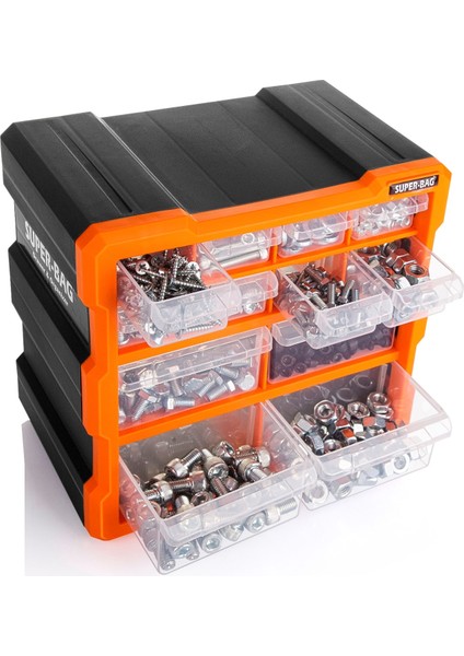 ASR-6007 Monoblok 12 Çekmeceli Organizer Kutu