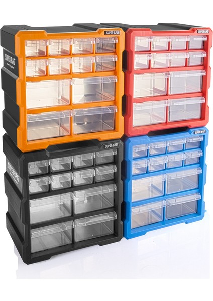 ASR-6007 Monoblok 12 Çekmeceli Organizer Kutu