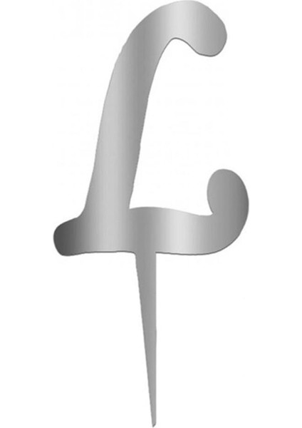 Gümüş Renkli Harf Pasta ve Kek Pleksi