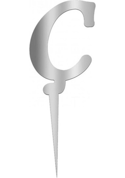 Gümüş Renkli Harf Pasta ve Kek Pleksi