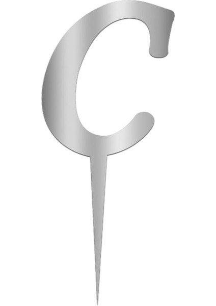 Gümüş Renkli Harf Pasta ve Kek Pleksi