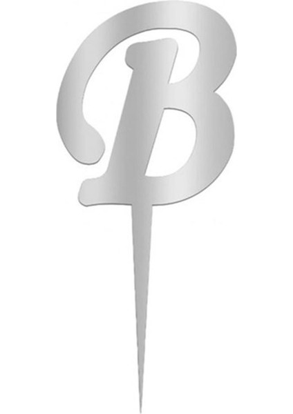 Gümüş Renkli Harf Pasta ve Kek Pleksi