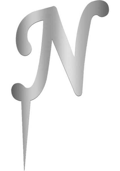 Gümüş Renkli Harf Pasta ve Kek Pleksi