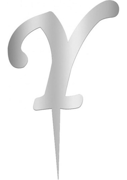 Gümüş Renkli Harf Pasta ve Kek Pleksi