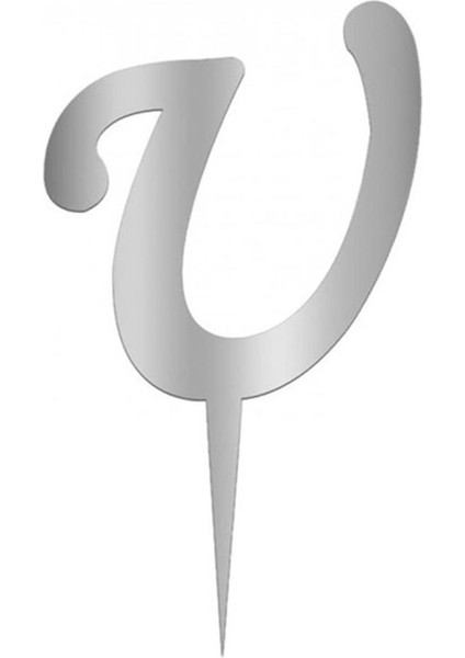 Gümüş Renkli Harf Pasta ve Kek Pleksi