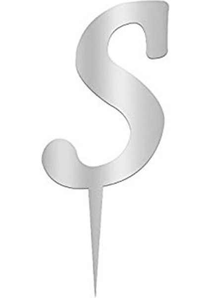 Gümüş Renkli Harf Pasta ve Kek Pleksi