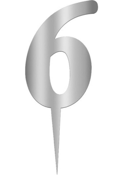 Gümüş Renkli Rakam Pasta ve Kek Pleksi