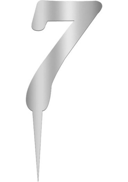 Gümüş Renkli Rakam Pasta ve Kek Pleksi