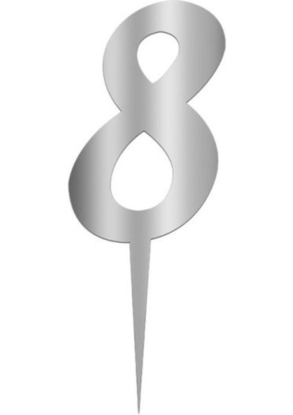 Gümüş Renkli Rakam Pasta ve Kek Pleksi