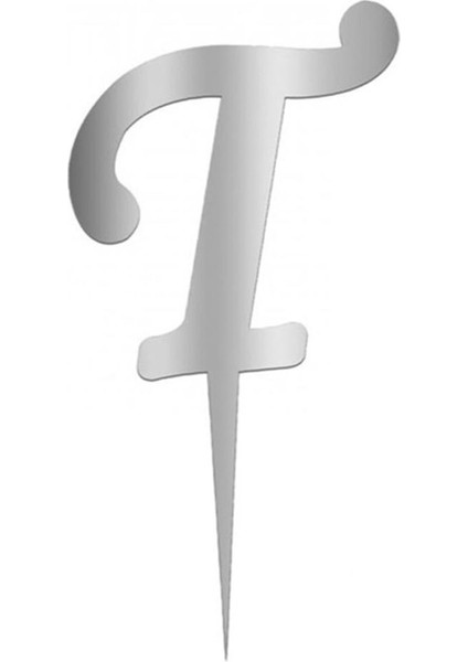 Gümüş Renkli Harf Pasta ve Kek Pleksi