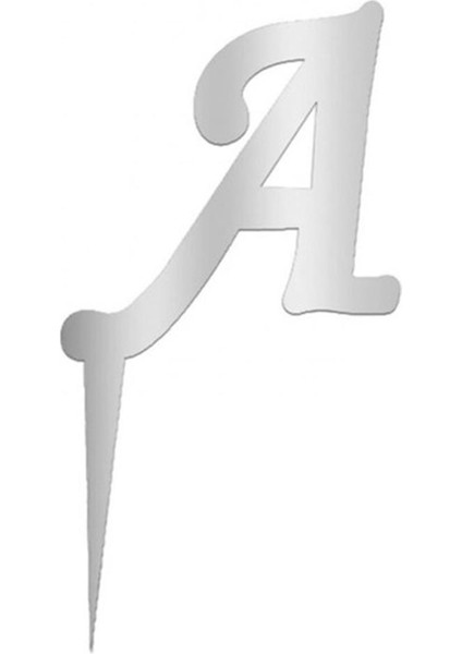 Gümüş Renkli Harf Pasta ve Kek Pleksi