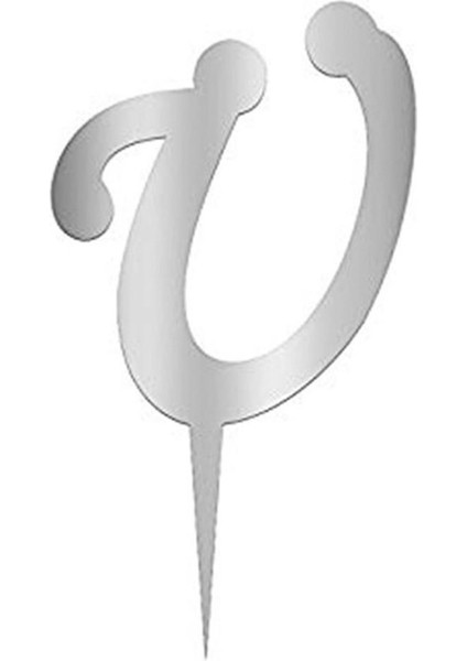 Gümüş Renkli Harf Pasta ve Kek Pleksi