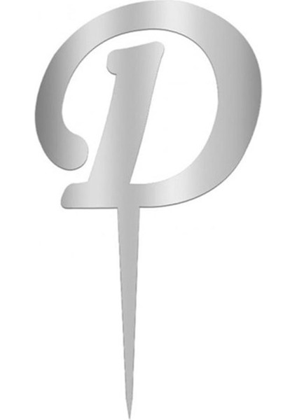 Gümüş Renkli Harf Pasta ve Kek Pleksi