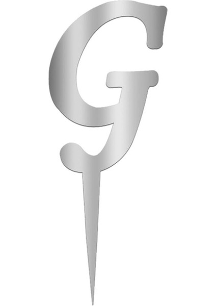 Gümüş Renkli Harf Pasta ve Kek Pleksi