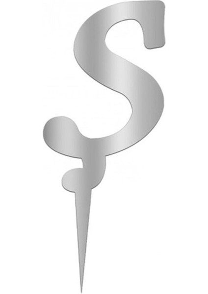 Gümüş Renkli Harf Pasta ve Kek Pleksi