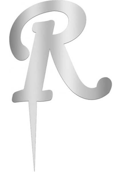 Gümüş Renkli Harf Pasta ve Kek Pleksi