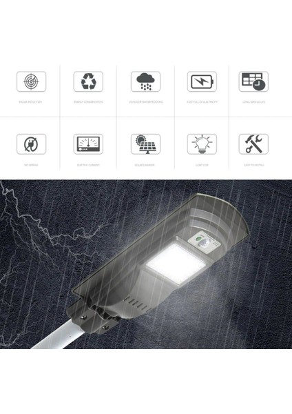 Cata CT-4690 Güneş Enerjili Bahçe Aydınlatma Solar Sokak Lambası 20W Solar Armatür LED Projektör