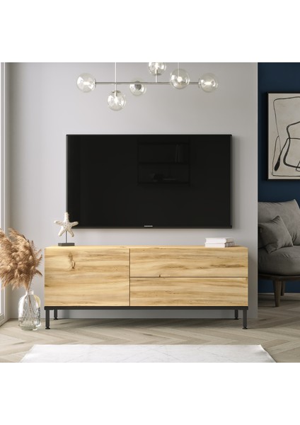 Robin Home Diego Tv Ünitesi Tv Sehpası Metal Ayaklı 120CM Keçe-Siyah Dg5-Kl