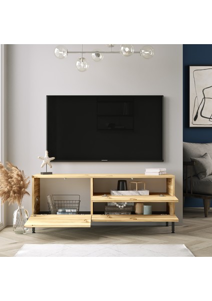 Robin Home Diego Tv Ünitesi Tv Sehpası Metal Ayaklı 120CM Keçe-Siyah Dg5-Kl