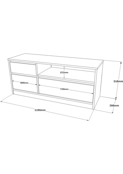 Robin Home Diego Tv Ünitesi Tv Sehpası 120CM Keçe-Siyah Dg7-Kl