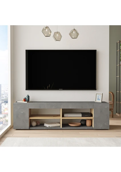 Robin Home Diego Tv Ünitesi Tv Sehpası 150CM Keçe-Beton DG13-KR