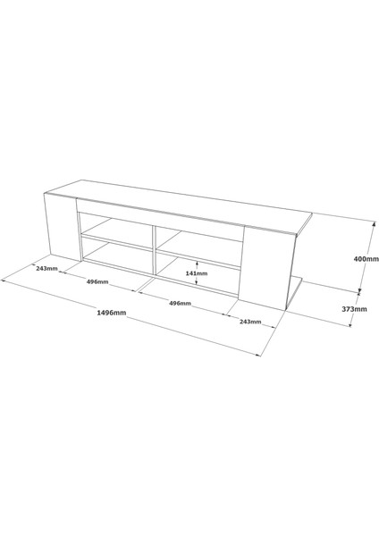 Robin Home Diego Tv Ünitesi Tv Sehpası 150CM Keçe-Beton DG13-KR