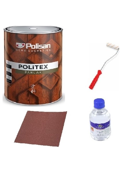 Politex Parlak Renksiz 1 Lt. Boya Seti ( Parmak Rulo 10 C
