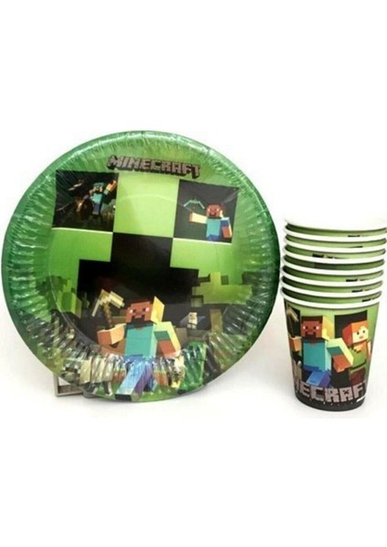 Minecraft Tabak Bardak Set 8 Kişilik