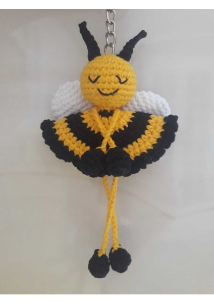 Vız Vız Arı Anahtarlık Organik Örgü Oyuncak