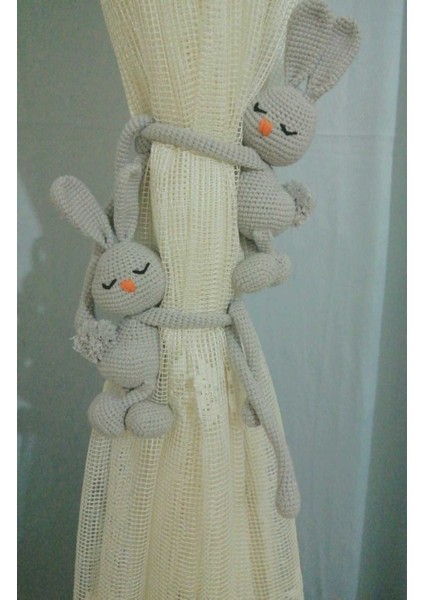 Turuncu Burun Tavşan Perde Tutucu (1 Adet)