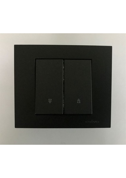 Çağatayelektrik Ovivo Grano Siyah Jaluzi Kumanda Anahtarı Mekanizma+ Çerçeveli