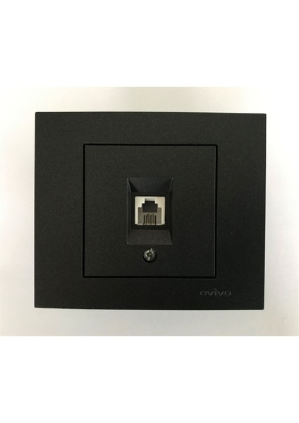 Çağatayelektrik Ovivo Grano Siyah Data Priz Mekanizma+ Çerçeveli