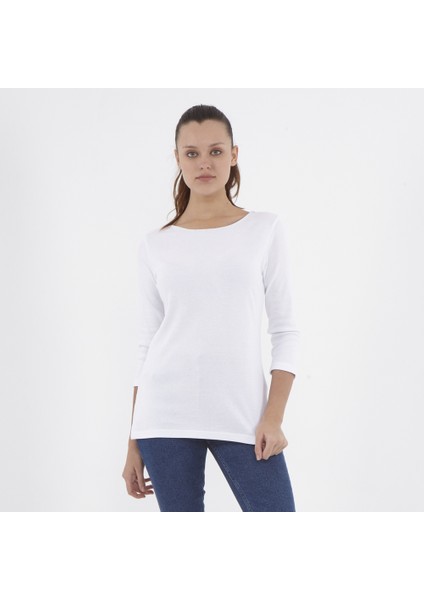 Kadın Truvakar T-Shirt Beyaz