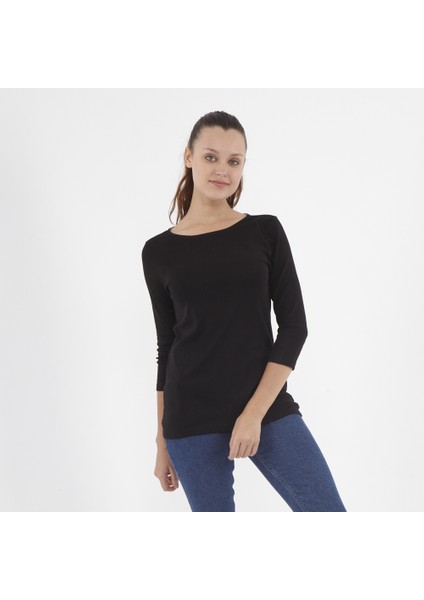 Kadın Truvakar T-Shirt Siyah