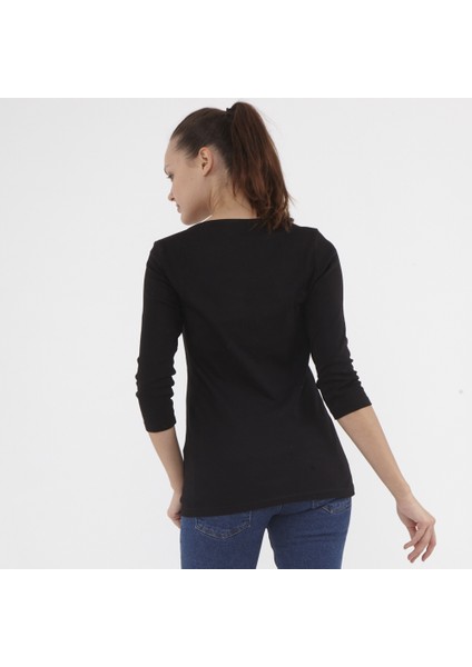 Kadın Truvakar T-Shirt Siyah indirimleri