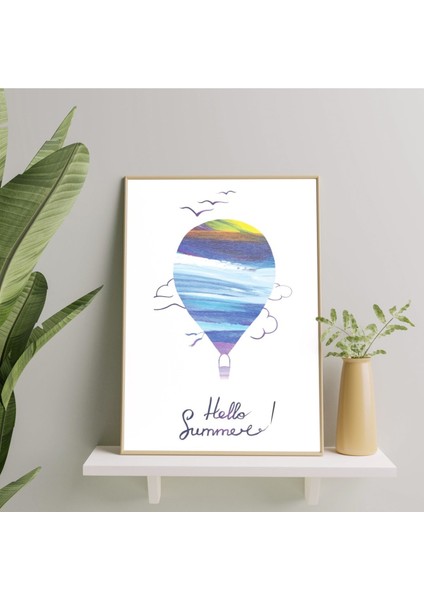 Hello Summer Balon Temalı Çerçeve Tablo