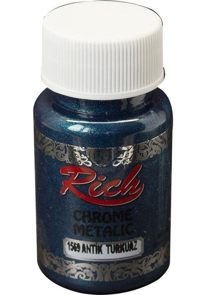 Chrome Metalik Boya 50 ml 1569 Antik Turkuaz