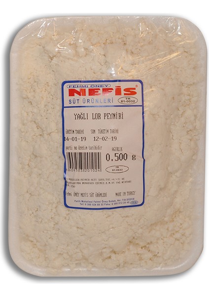 Yağlı Lor Peyniri 500 gr