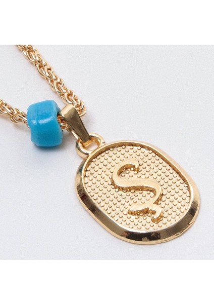 Marka Plastik Boncuklu Burgulu Harf Kolye