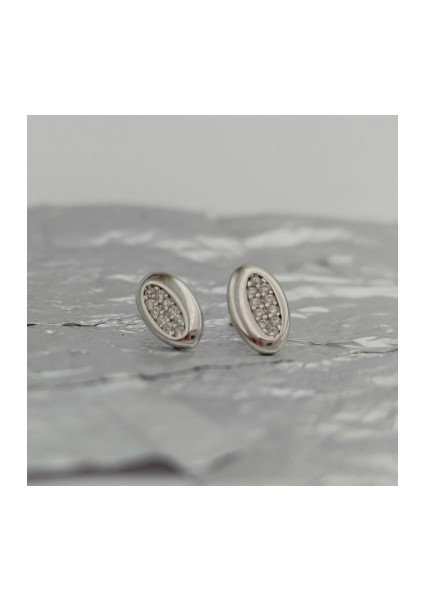 Dizayn Zirkon Taşlı 925 Ayar Gümüş Küpe