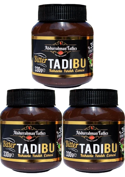 Abdurrahman Tatlıcı Tadıbu Bitter Kakaolu Fındık Ezmesi 330 gr x 3