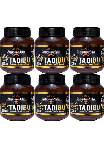 Abdurrahman Tatlıcı Tadıbu Bitter Kakaolu Fındık Ezmesi 330 gr X6