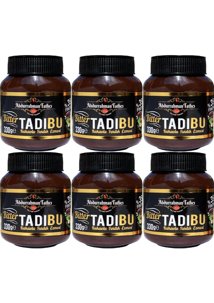 Abdurrahman Tatlıcı Tadıbu Bitter Kakaolu Fındık Ezmesi 330 gr X6