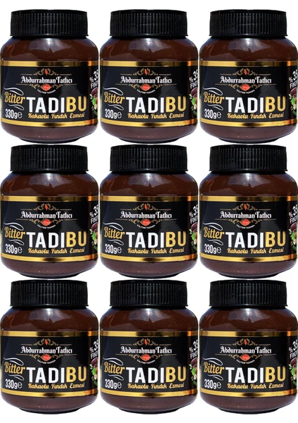 Abdurrahman Tatlıcı Tadıbu Bitter Kakaolu Fındık Ezmesi 330 gr X9