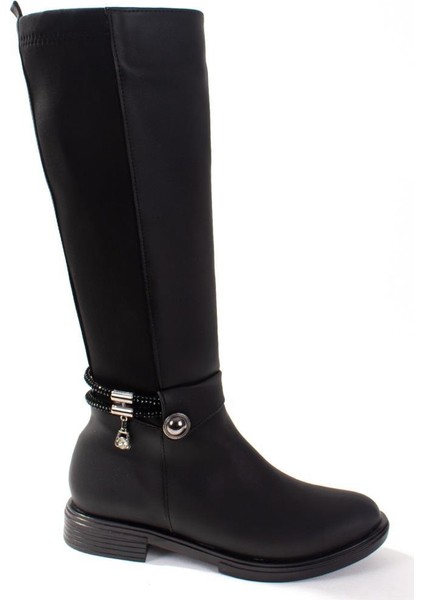 DZA07-43621911 Siyah Streç Günlük Düz Kadın Çizme fiyatları