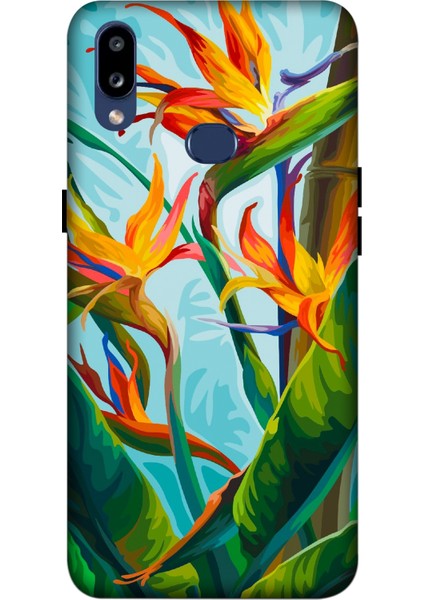 Deste Samsung Galaxy A10S Kılıf Çiçek Baskılı Desenli Silikon Kılıf -8012