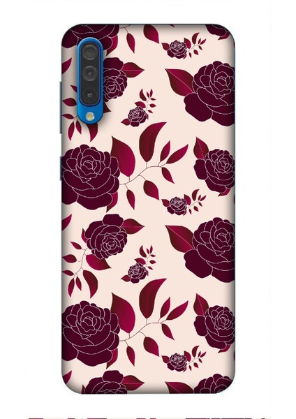 Deste Samsung Galaxy A50 Kılıf Güller Baskılı Desenli Silikon Kılıf -8278